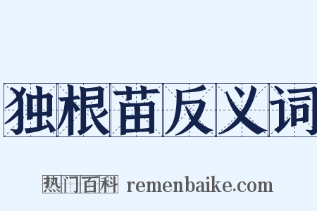 独根苗反义词是什么意思的图片